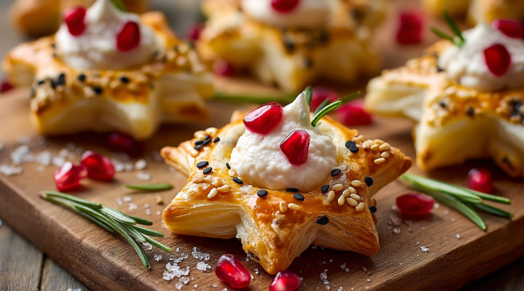 Святкові зірки з листкового тіста