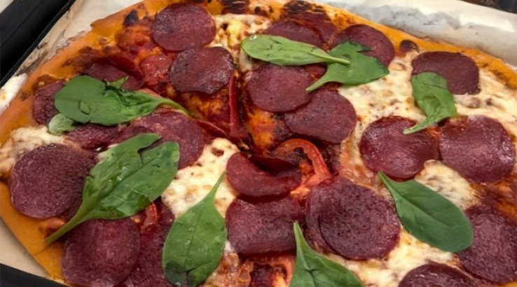 Домашня піца з ковбасою