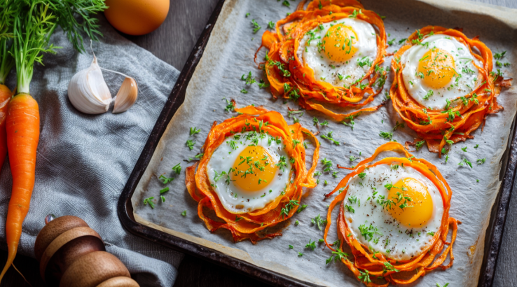 Запечені морквяні кошики з яйцем