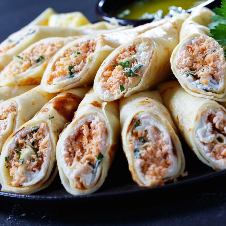 Солоні млинці з начинками