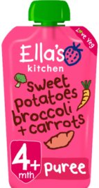 Пюре Ella's kitchen Солодка картопля, броколі та морква, 120 г